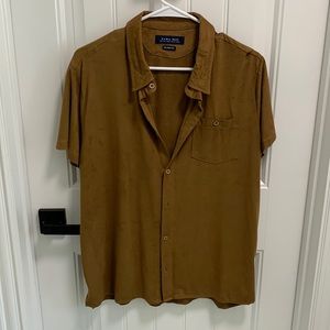 Mens Zara faux suede resort shirt